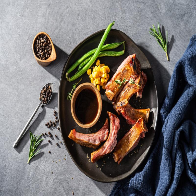 한돈 훈제등갈비 220g(갈빗대/팩)