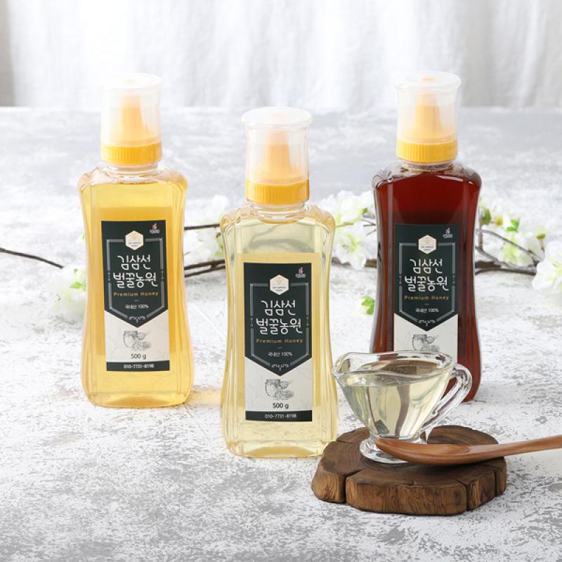 천연 아카시아꿀/야생화꿀/밤꿀 500g(튜브형)